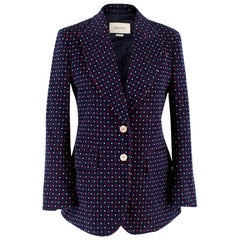 Gucci Navy Patterned Blazer Size 4