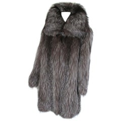 Vintage Beautiful Silver Fox Fur coat