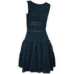 Teal Blue Alaia Fit-and-Flare Dress