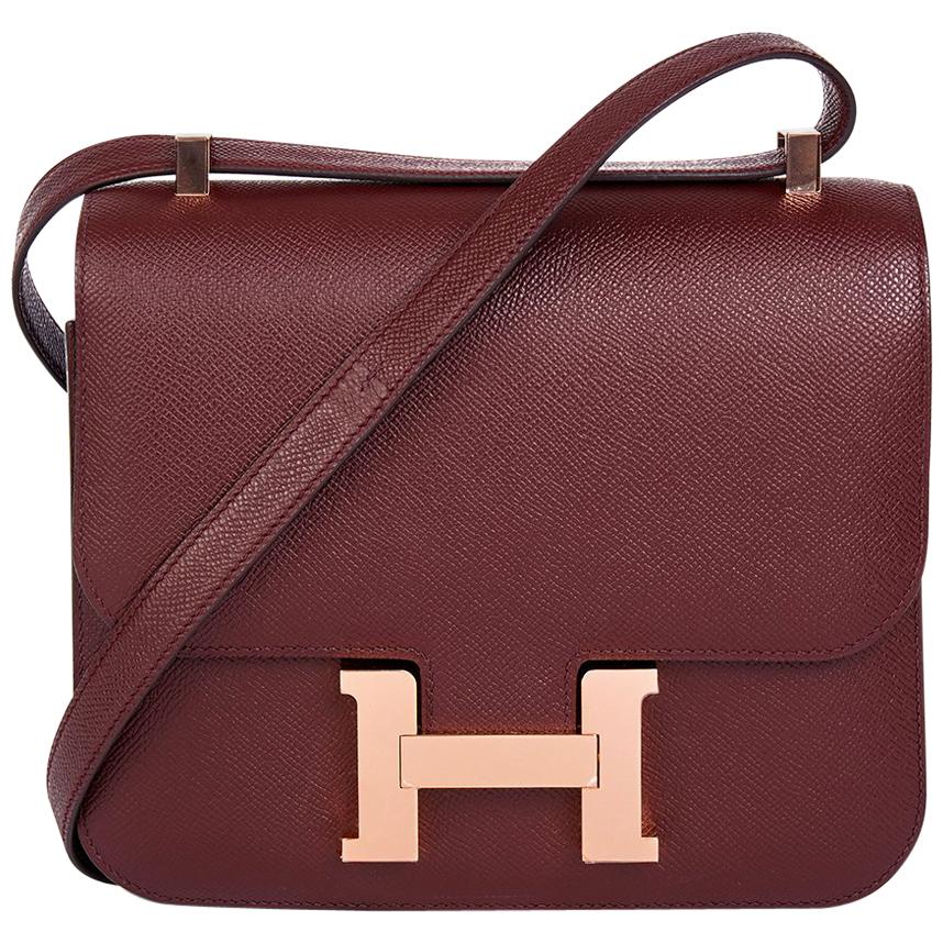 Hermes Bordeaux Epsom Leather Constance 24 Bag, 2017 