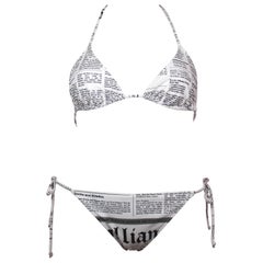 John Galliano Gazette Print Bikini Swimsuit, S / S 2011, Size US 4