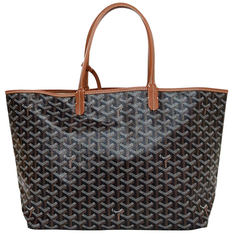Goyard Black and Tan Chevron St Louis PM Tote Bag with Dust Bag For ...