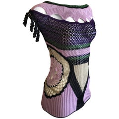 Jean Paul Gaultier Maille Femme Macrame Top with Tassels and JPG Dreamcatcher
