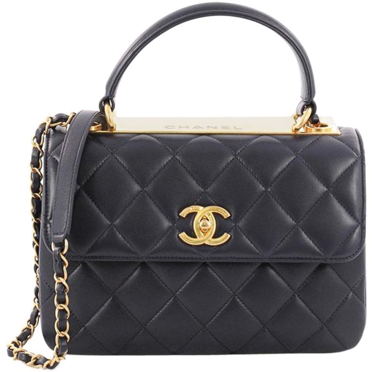 Chanel Trendy CC Top Handle Bag Quilted Lambskin Small at 1stDibs