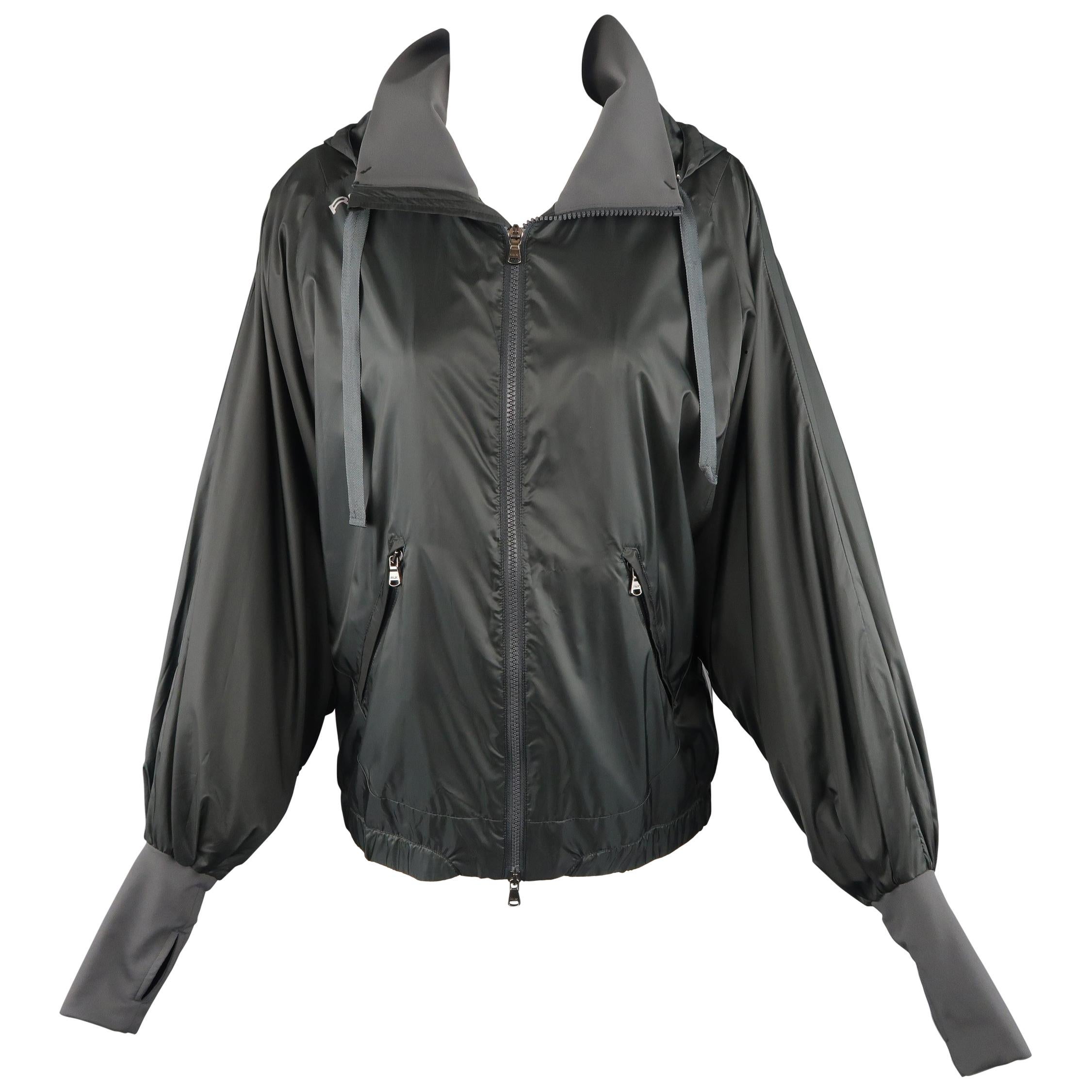 RLX by RALPH LAUREN Size S Gray Nylon Hooded Batwing Sleeve Jacket at  1stDibs | rlx jacket, ralph lauren rlx rn 41381 jacket