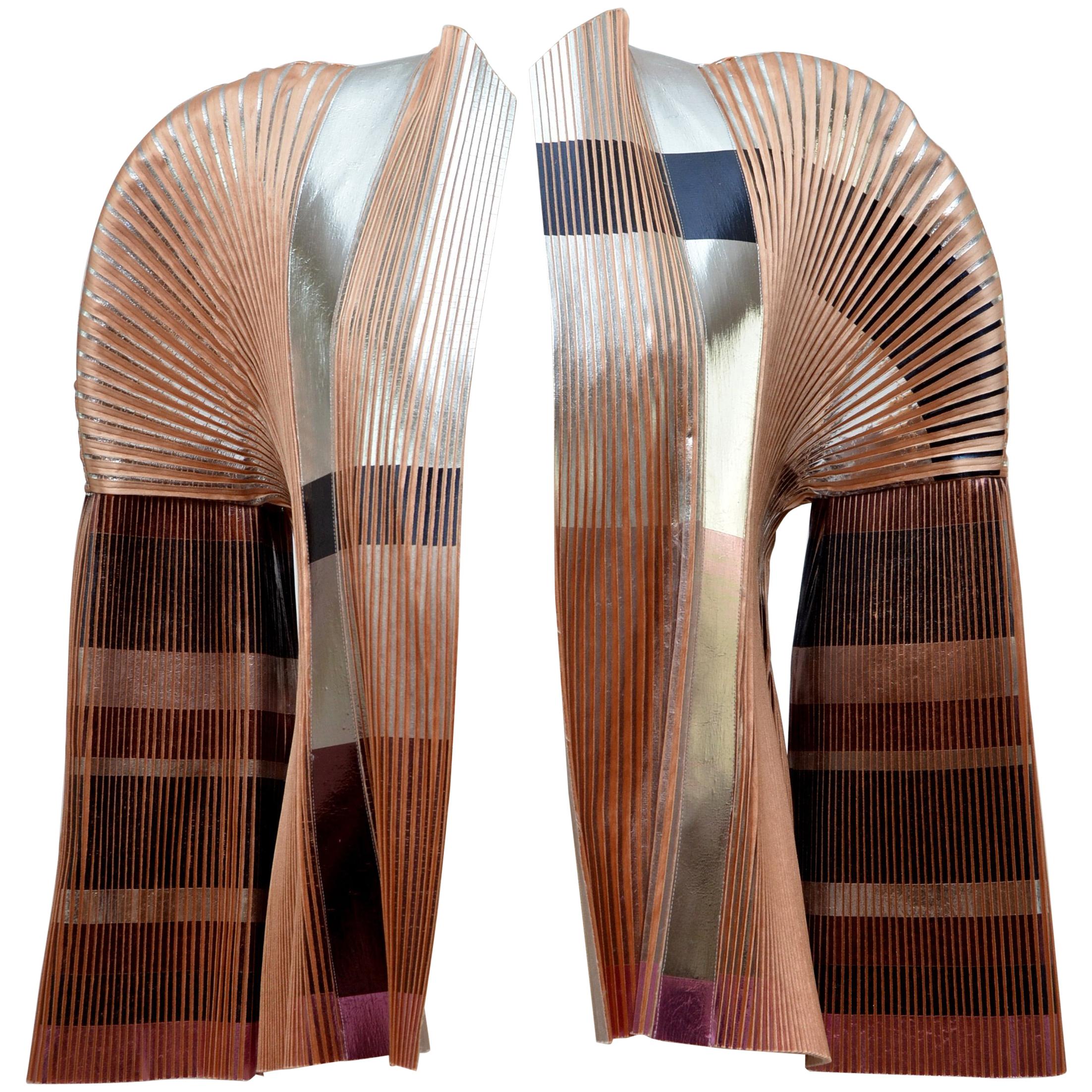 Balenciaga By Nicolas Ghesquiere  Tissue-Fine Metallic Pleated Jacket, 2008