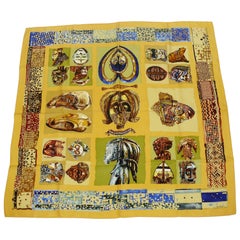 Hermes Vintage Silk Carre Scarf Persona by Loic Dubigeon