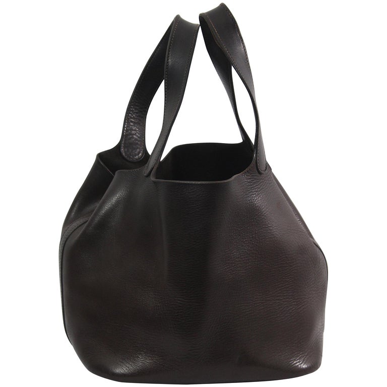 Vintage Hermes Dark Brown Picotin PM Bag Leather Bag at 1stDibs