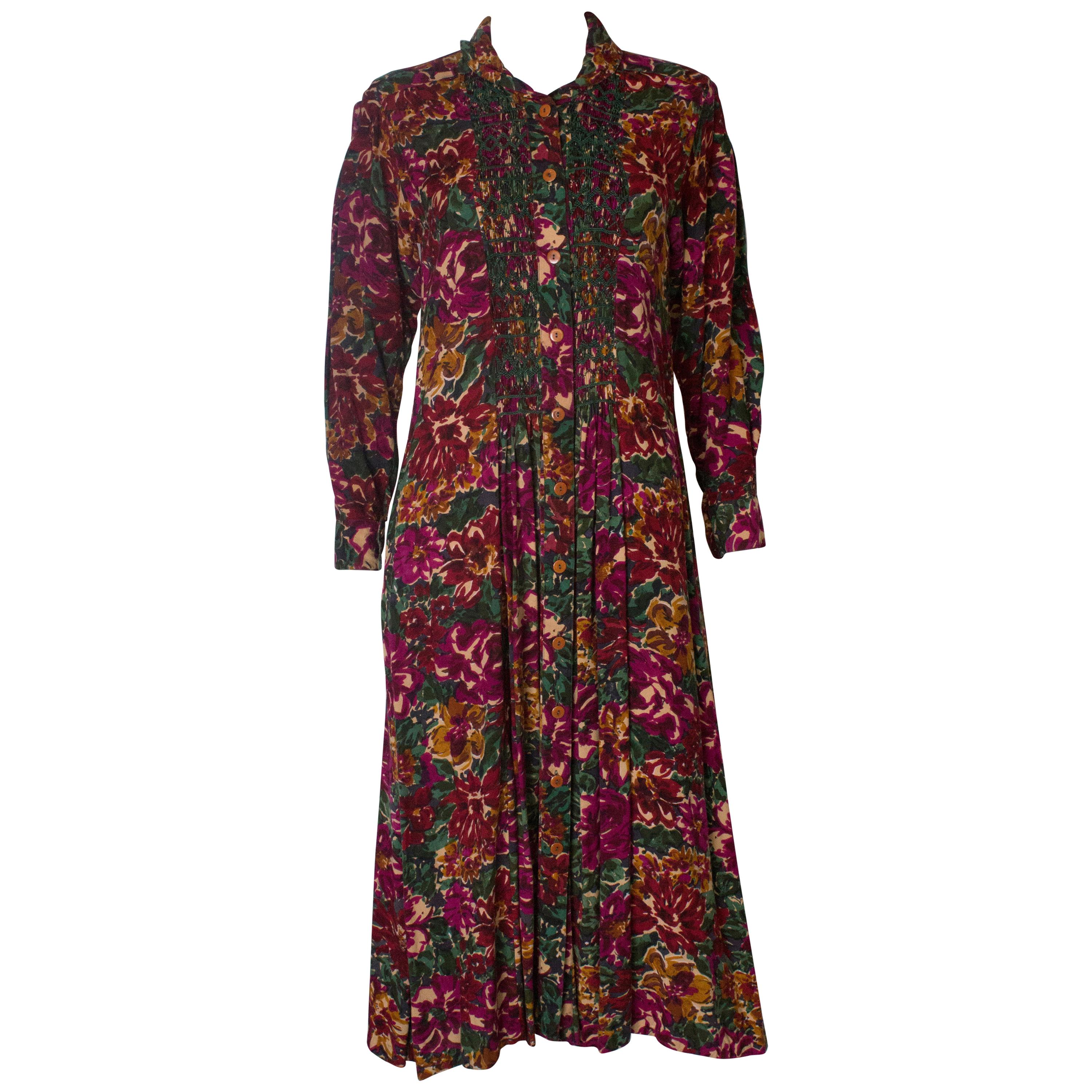 A vintage 1970s floral printed cotton day dress by Monsson