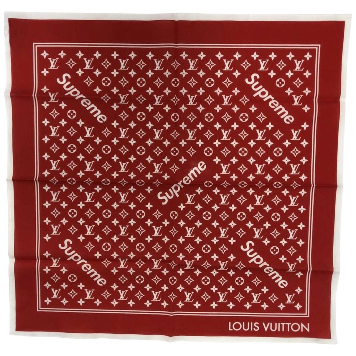 louis vuitton supreme scarf red