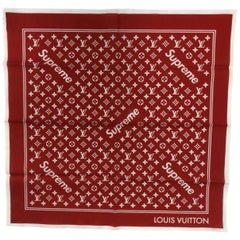 Louis Vuitton Red Supreme Scarf  