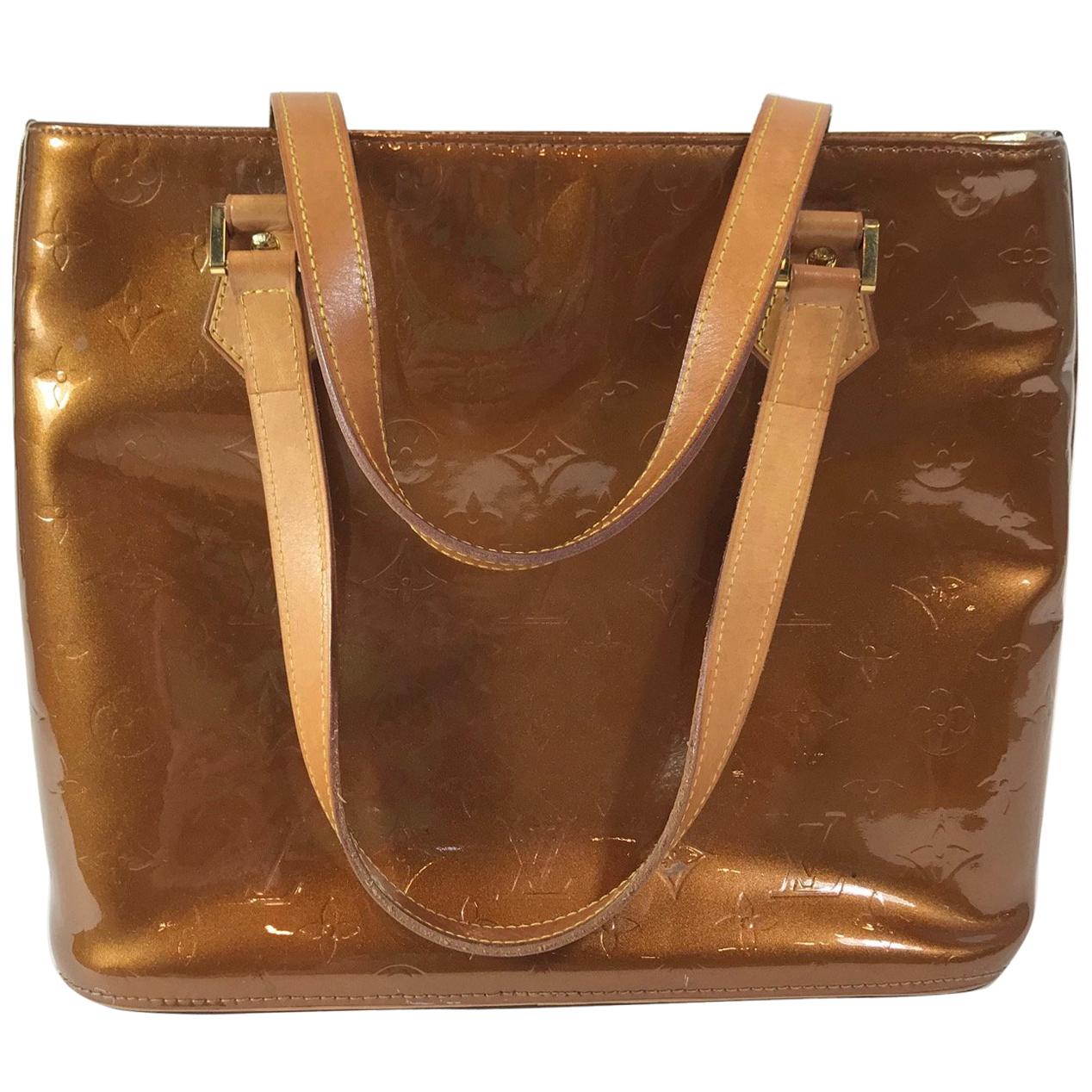 Louis Vuitton Brown Vernis Houston Tote For Sale