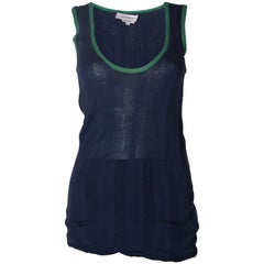 Camiseta de tirantes/vestido vintage 2000 Silk Mix azul marino de Yves Saint Laurent