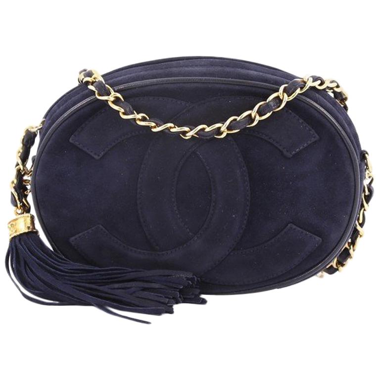 Chanel Vintage Oval CC Tassel Crossbody Bag Suede Mini at 1stDibs ...