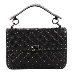 Valentino Rockstud Spike Flap Bag Quilted Leather Small