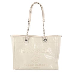 chanel glazed deauville tote bag Chanel Deauville Chain Tote Glazed Calfskin Small