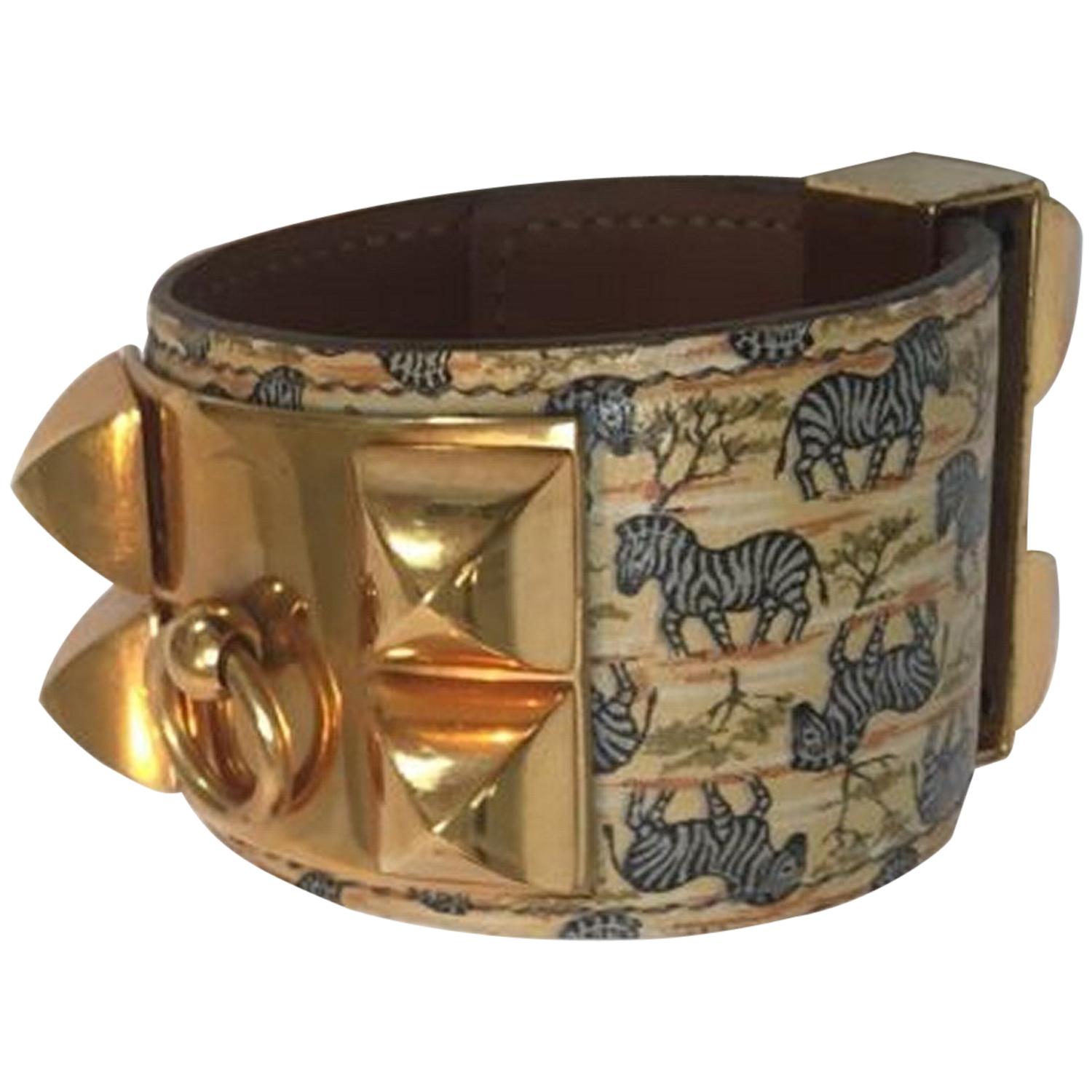 Hermès CDC Bracelet Collier De Chien Zebras Tropiques Leather Ghw RARE