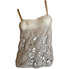 Josephus Thimester Loose Knit Cable Knit Camisole with Sequins