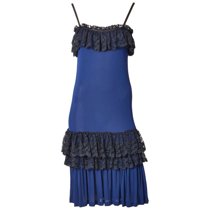 Yves Saint Laurent Rive Gauche Tiered Slip Dress