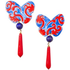 Retro Yves Saint Laurent Rive Gauche Butterfly Earrings