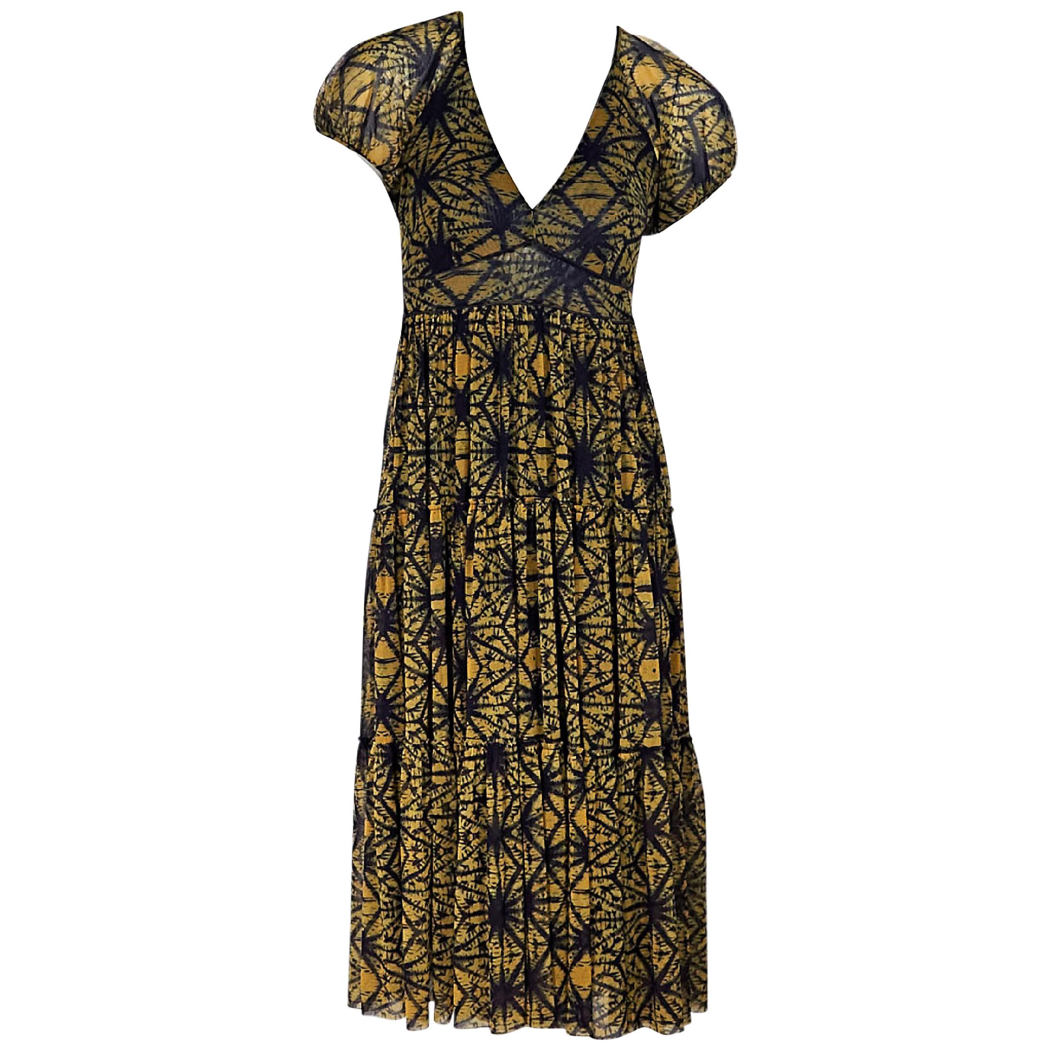 Yellow & Blue Jean Paul Gaultier Printed Soleil Dress