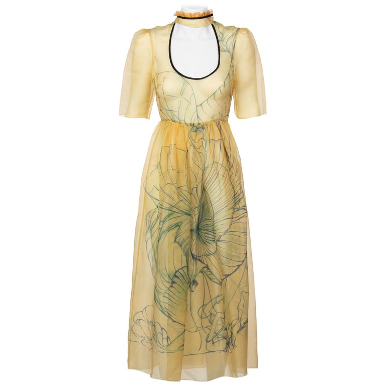 Prada James Jean Fairy Runway Yellow Silk Dress, 2008 at 1stDibs | prada  yellow silk dress, james jean clothing, yellow silk dresses