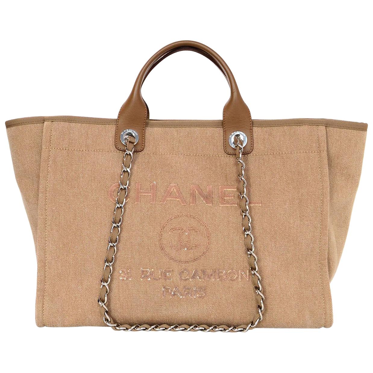 Chanel Tan Canvas and Sequin Large Deauville Tote Bag, 2017 