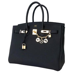 Hermes 2018 Brand New Birkin 35 with TOGO leather in Black with Gold Hardware