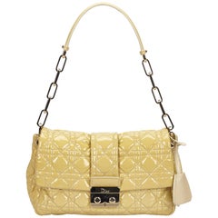 Dior Yellow Leather New Lock Flap Bag