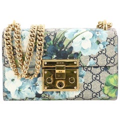 Gucci Padlock Shoulder Bag Blooms Print GG Coated Canvas Small