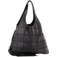 Chanel Square Stitch Quaste Hobo gesteppt Leder groß