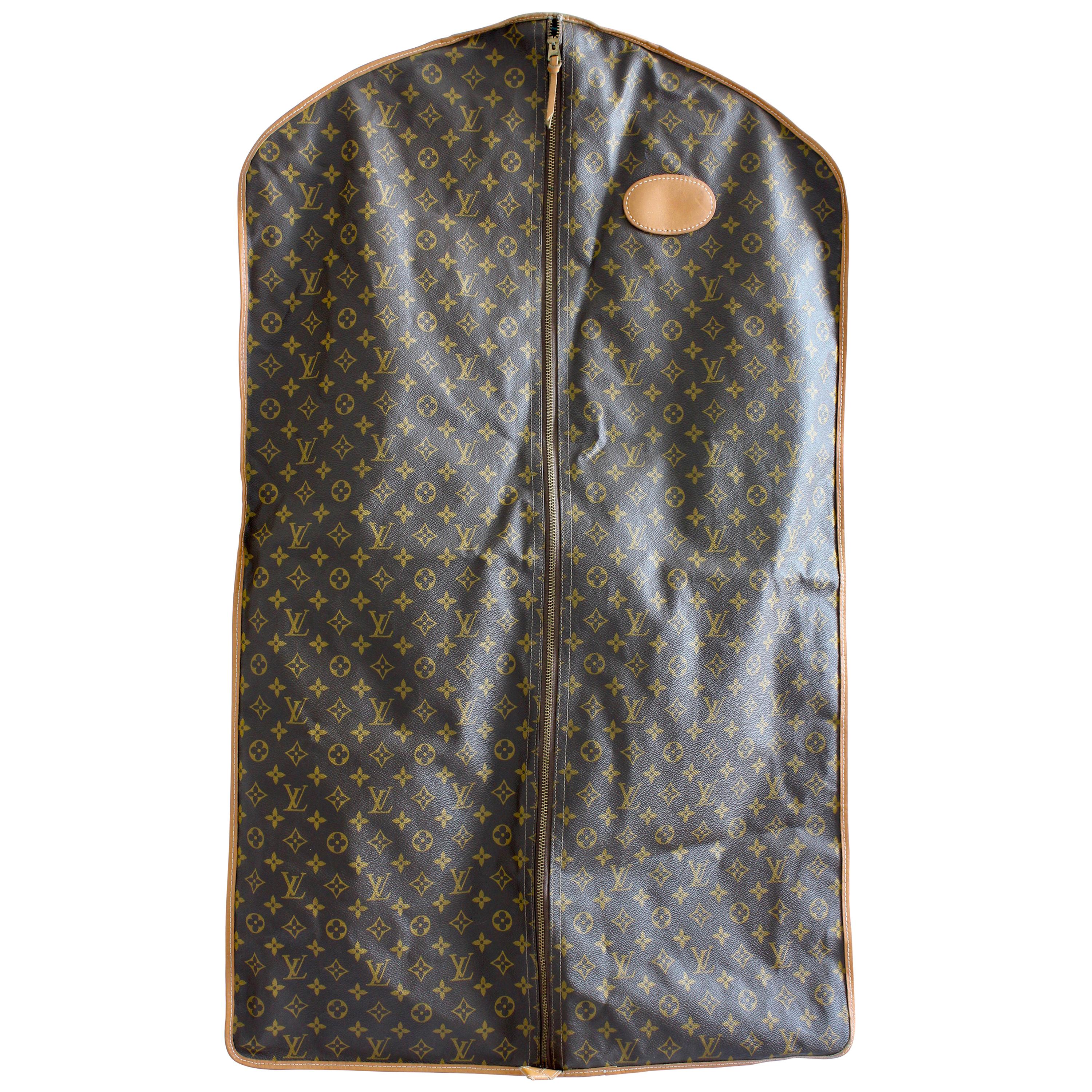 Vintage Louis Vuitton Garment Bag Monogram Canvas & Leather Travel Bag Luggage 
