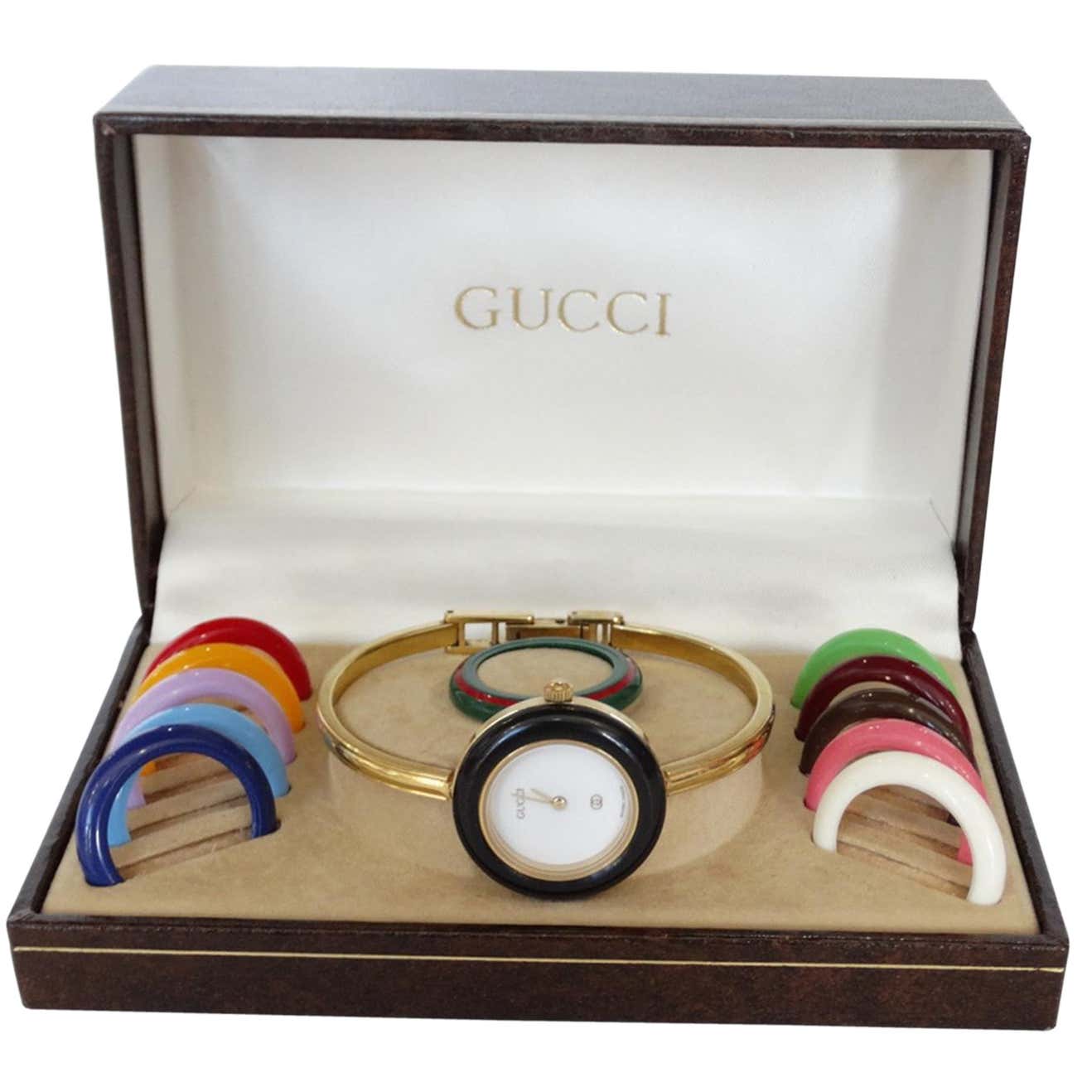 1980s Gucci Bangle Wrist Watch and Bezel Set at 1stDibs | gucci bezel ...