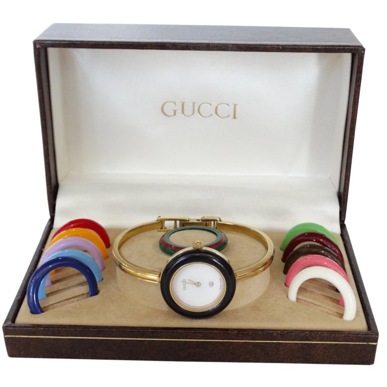 1980s Gucci Bangle Wrist Watch and Bezel Set at 1stDibs gucci bezel