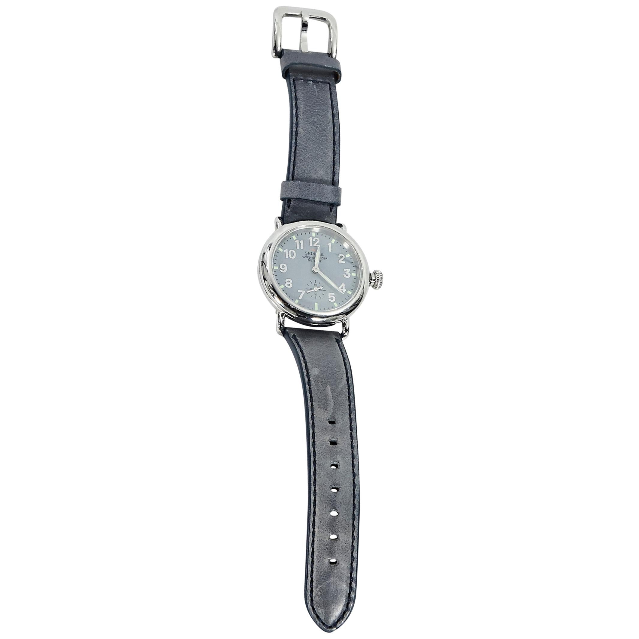 Shinola Stainless Steel & Leather Watch