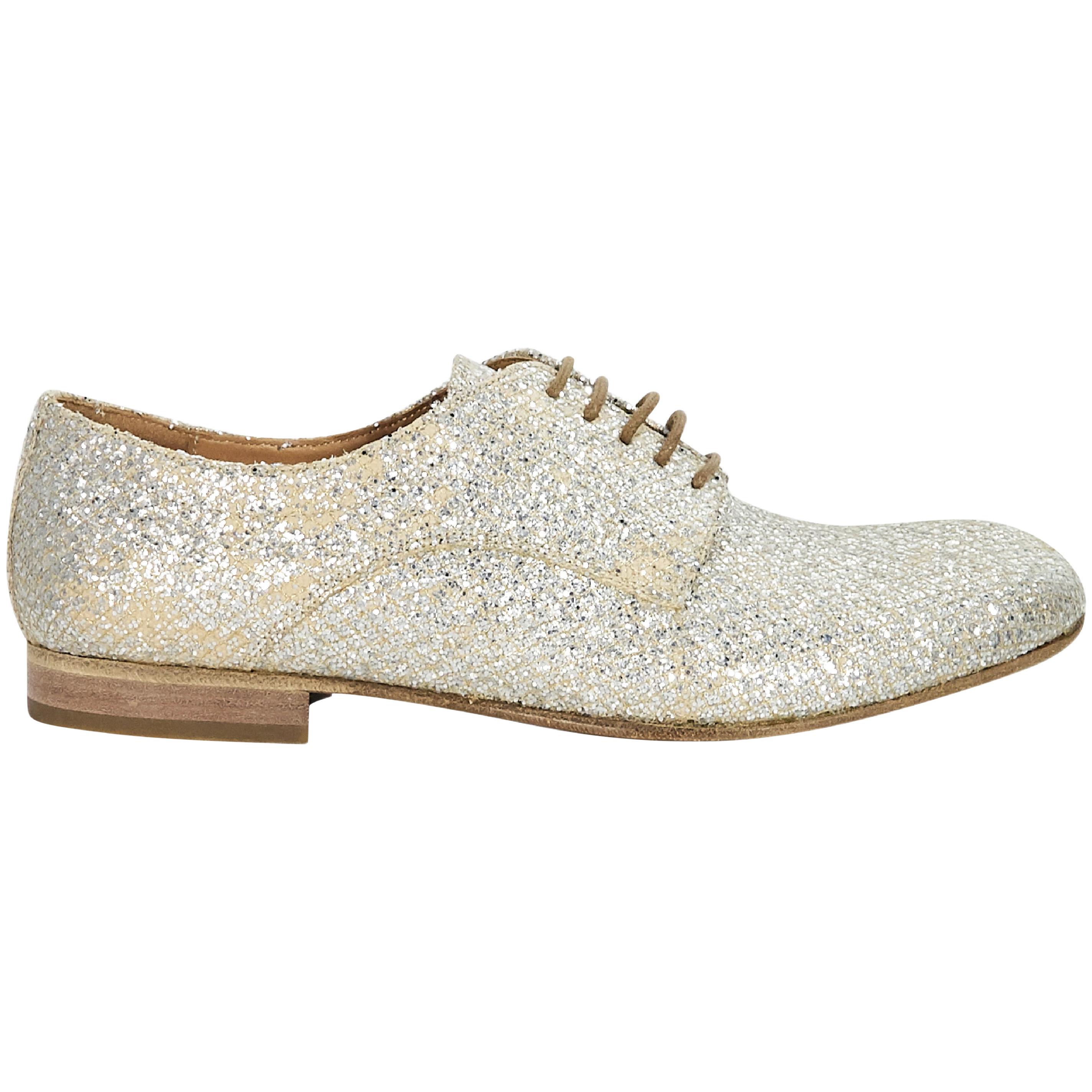 Maison Martin Margiela Silver Glittered Oxford Shoes