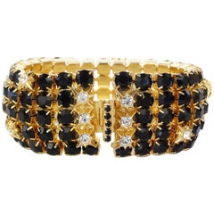 William De Lillo Black Rhinestone Bracelet 