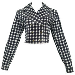 Vintage Iconic Azzedine Alaia 1991 Black & White Denim 'Tati' Jacket