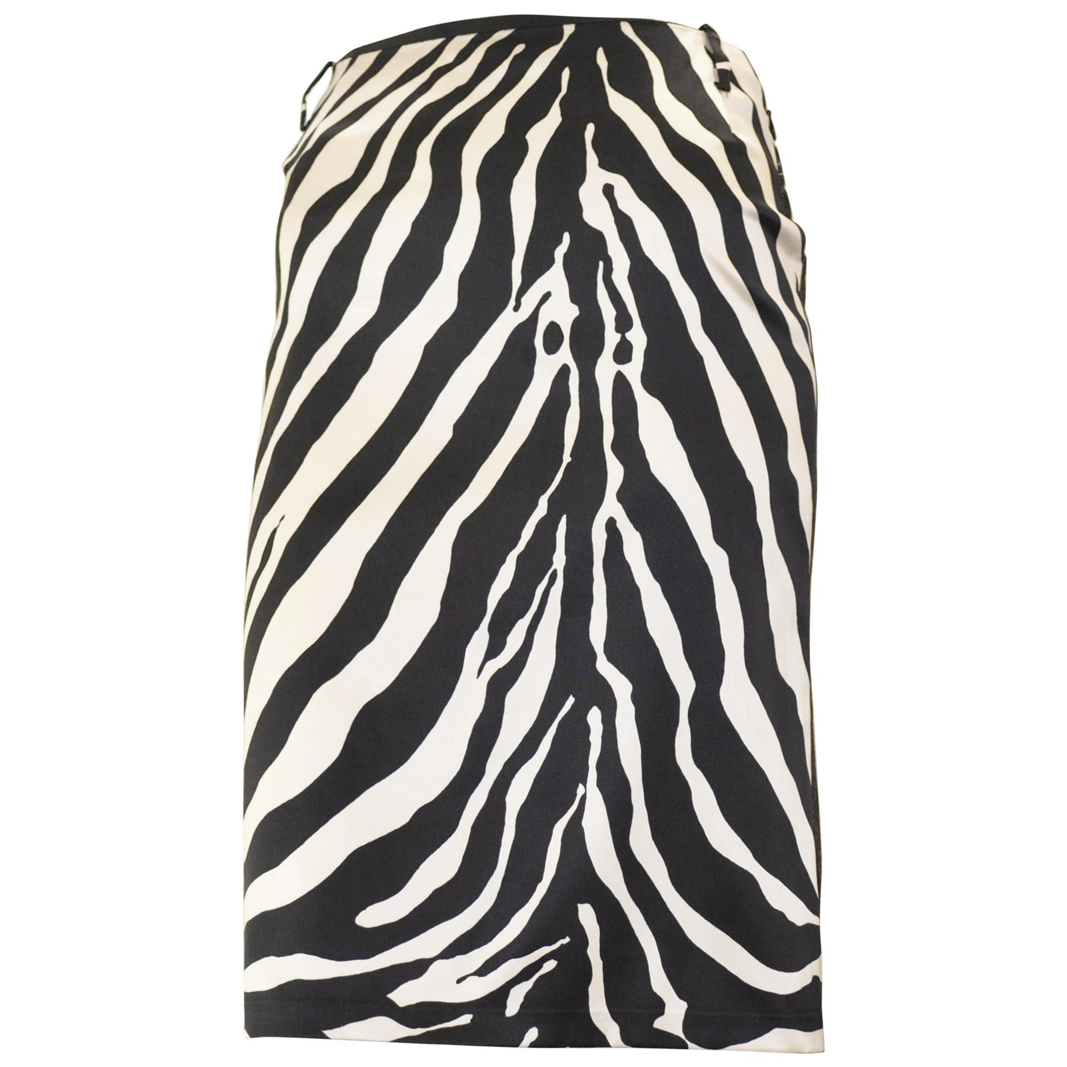 Dolce & Gabbana Zebra print front Jean Skirt back