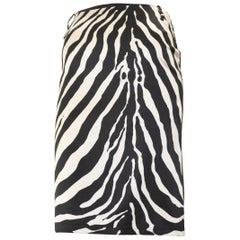 Retro Dolce & Gabbana Zebra print front Jean Skirt back