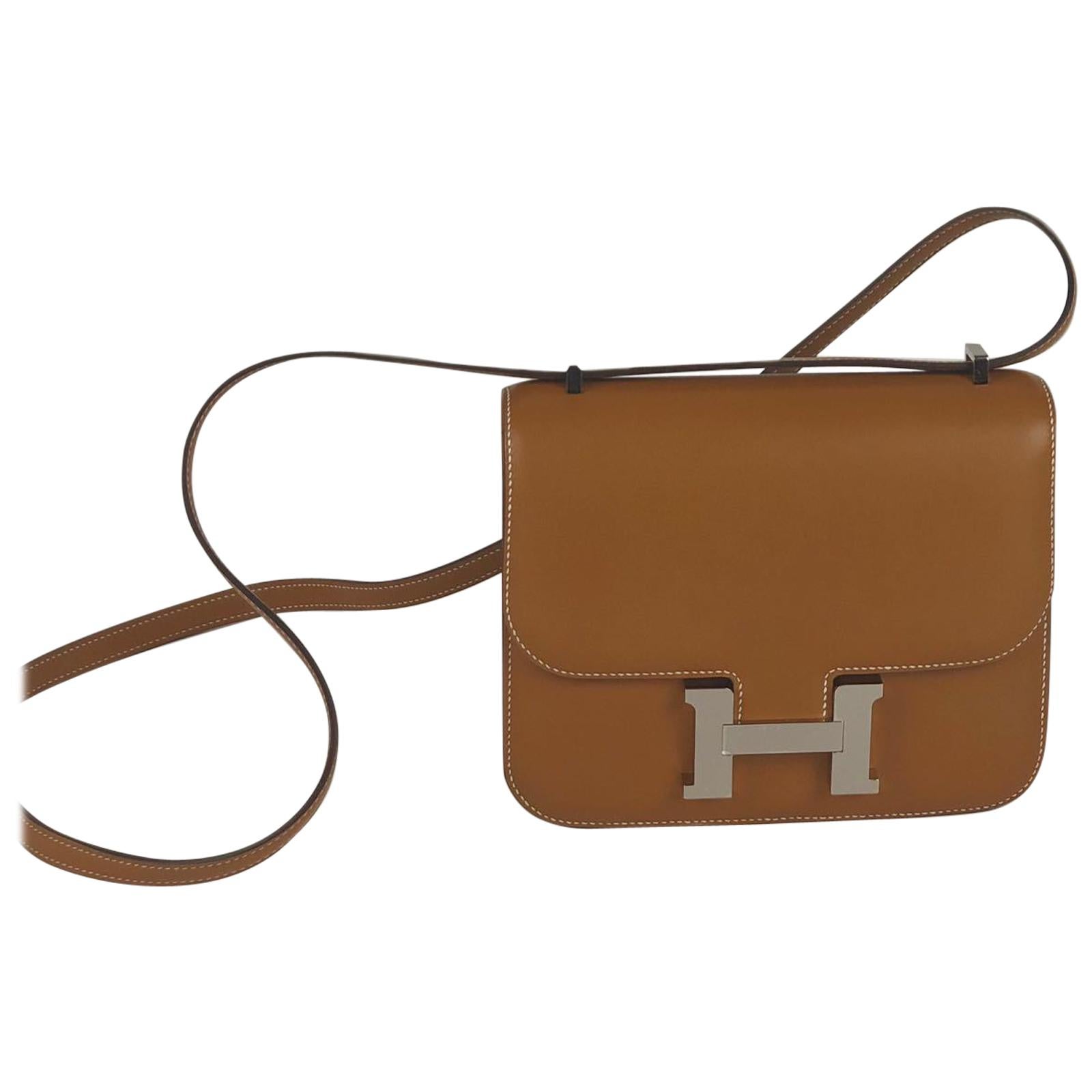 Hermes Constance Handbag Mini Sable Natural Butler PHW