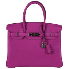 Hermes Magnolia Clemence Phw Birkin 30 Handbag 