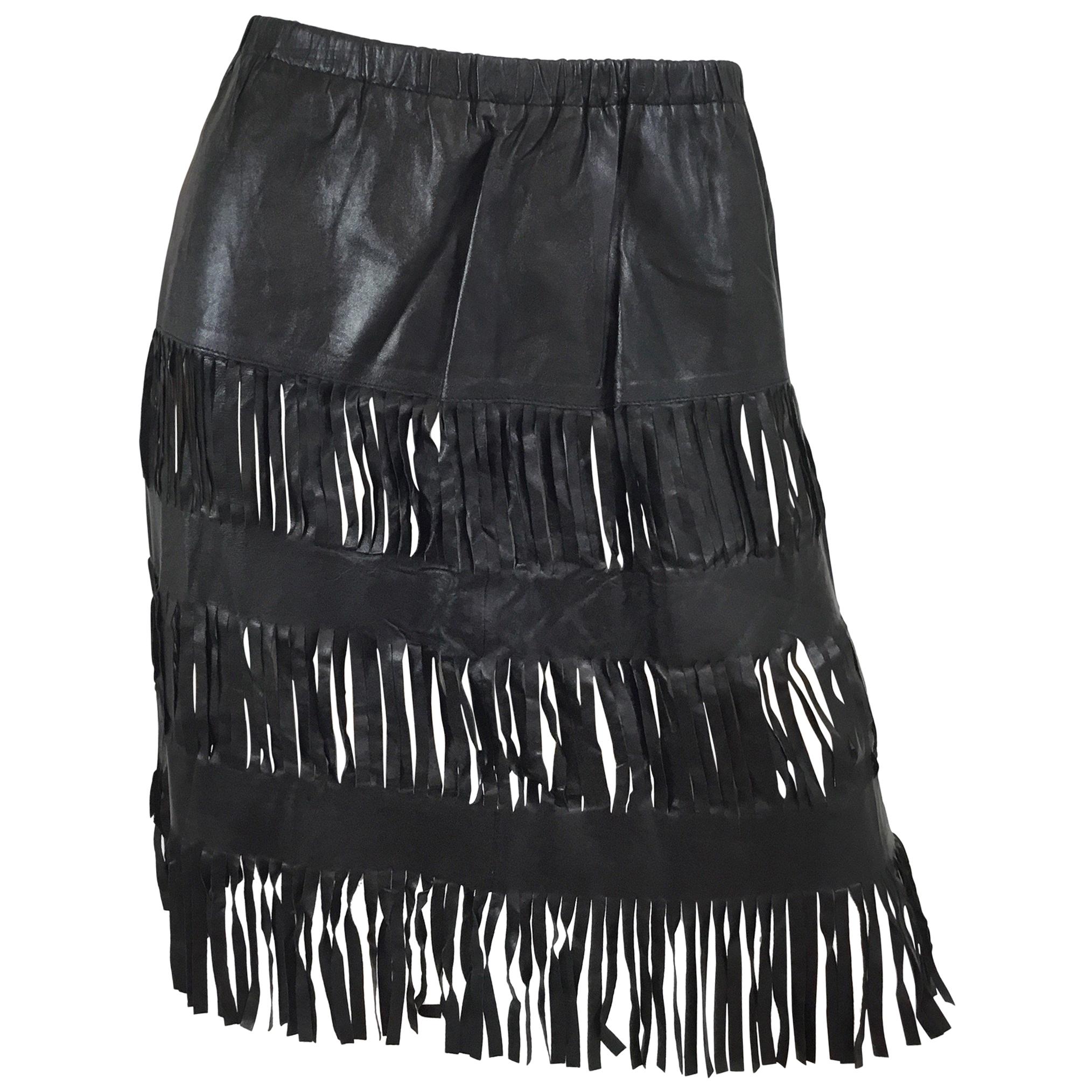 Tom Ford for Gucci Leather Fringe Skirt SS Runaway 1999