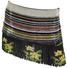 Dolce & Gabbana Beaded Fringe Mini Skirt, Spring Runway 2001
