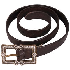 Ralph Lauren Diamante Belt Buckle and Italian Leather Belt - Never Worn