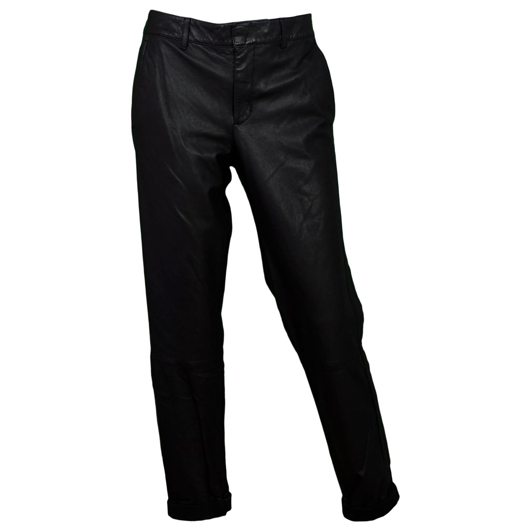 Vince Black Leather Pants sz 10 NWT
