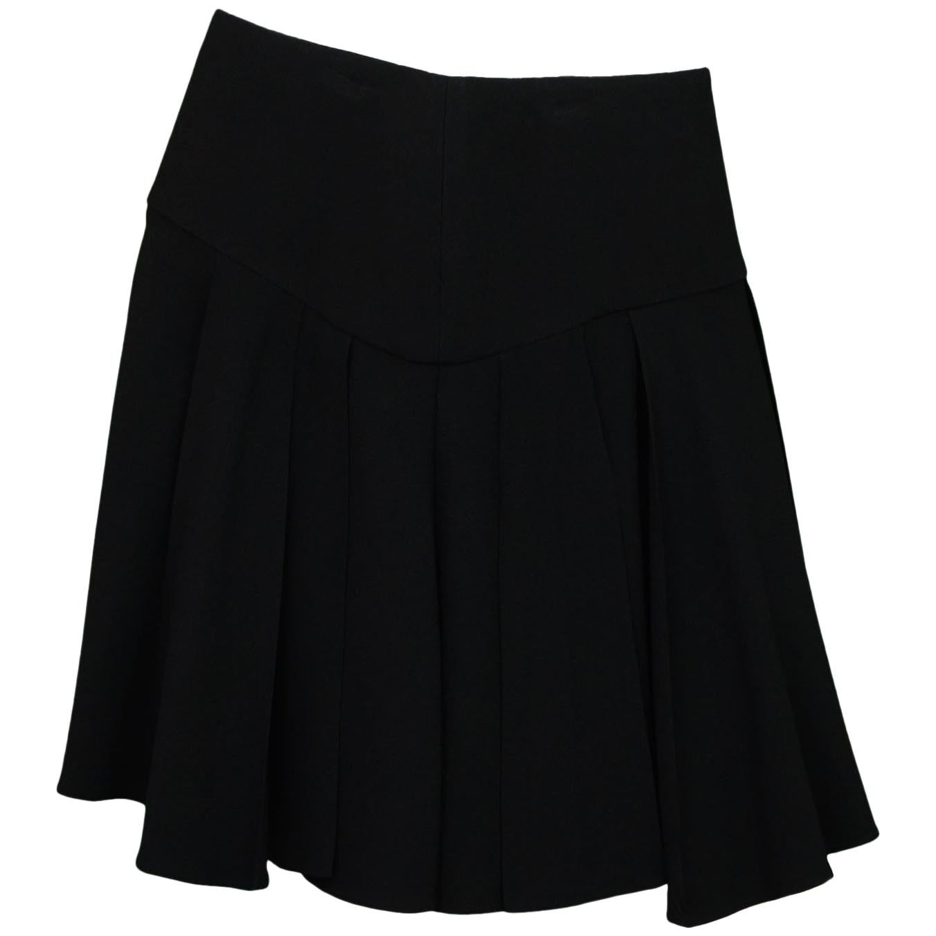 Saint Laurent Black Pleated Mini Skirt