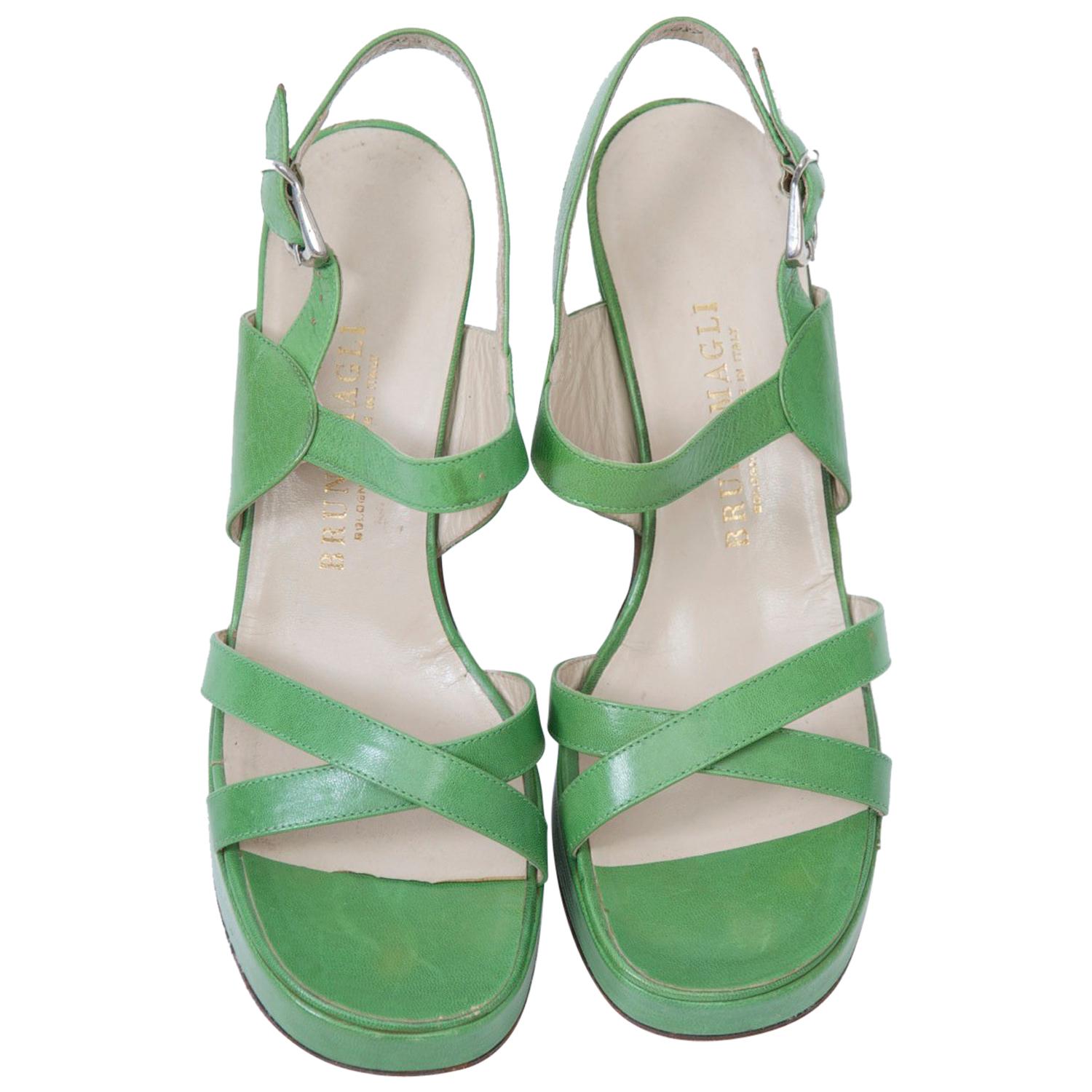 New  Bruno Magli  Light Green Sandals UK 10 US 11 