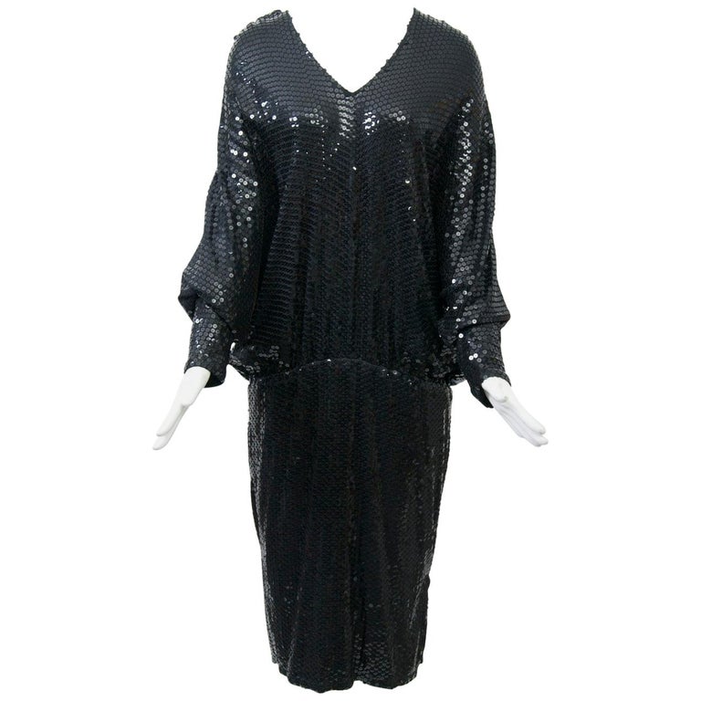 1980s sequin dress Blue Purple Beaded Eve's Allure Party  Canned Ham Vintage fully lined Vintage 1980s 90s Sequin Dress