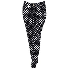 Black & White Vintage Gianni Versace Couture Polka-Dot Pants